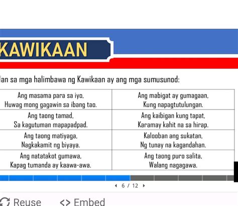 [Solved] Magbigay ng 10 halimbawa ng kawikaan .